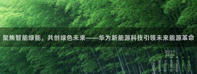 新宝gg网:聚焦智能绿能,共创绿色未来——华为新能源科技引领
