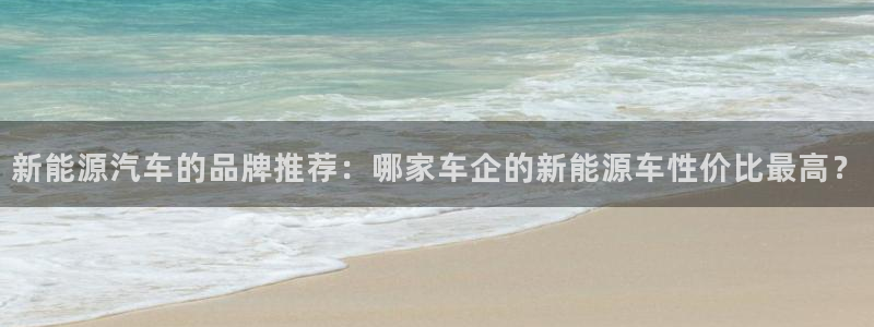 新宝gg首页:新能源汽车的品牌推荐:哪家车企的新能源车性价比